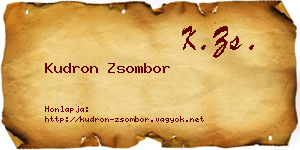 Kudron Zsombor névjegykártya